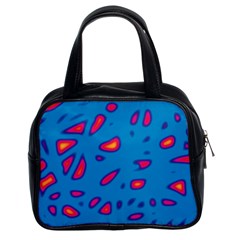 Blue And Red Neon Classic Handbags (2 Sides)