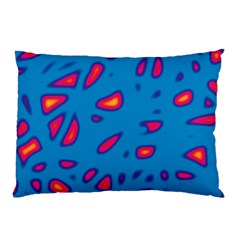 Blue And Red Neon Pillow Case by Valentinaart