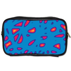 Blue And Red Neon Toiletries Bags 2-side by Valentinaart