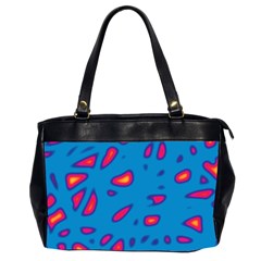 Blue And Red Neon Office Handbags (2 Sides) 