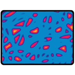 Blue And Red Neon Fleece Blanket (large) 