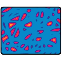 Blue And Red Neon Fleece Blanket (medium) 