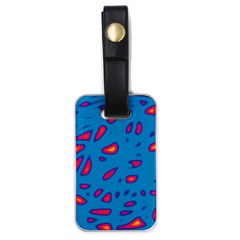 Blue And Red Neon Luggage Tags (one Side) 