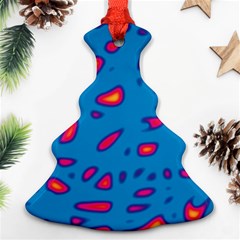 Blue And Red Neon Christmas Tree Ornament (2 Sides)