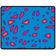 Blue And Red Neon Double Sided Fleece Blanket (medium) 