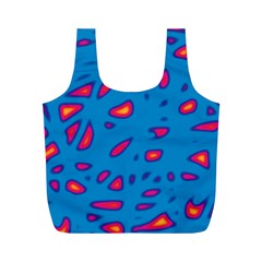 Blue And Red Neon Full Print Recycle Bags (m)  by Valentinaart