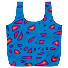 Blue And Red Neon Full Print Recycle Bags (l)  by Valentinaart