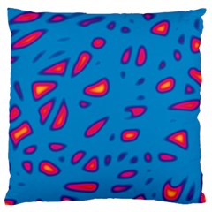 Blue And Red Neon Large Flano Cushion Case (one Side)