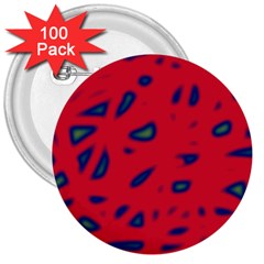 Red Neon 3  Buttons (100 Pack) 