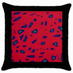 Red Neon Throw Pillow Case (black)