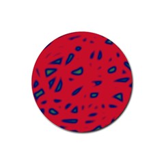 Red Neon Rubber Round Coaster (4 Pack) 