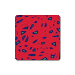 Red Neon Square Magnet