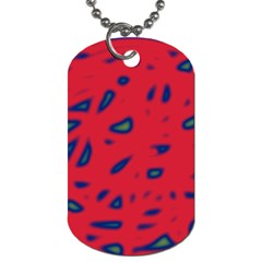 Red Neon Dog Tag (one Side)