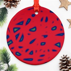 Red Neon Round Ornament (two Sides) 