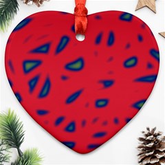 Red Neon Heart Ornament (2 Sides) by Valentinaart