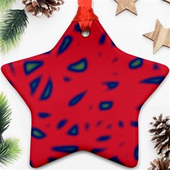 Red Neon Star Ornament (two Sides) 