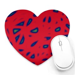 Red Neon Heart Mousepads by Valentinaart