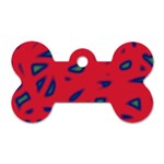 Red neon Dog Tag Bone (One Side) Front