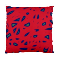 Red Neon Standard Cushion Case (two Sides) by Valentinaart