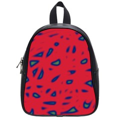 Red Neon School Bags (small)  by Valentinaart