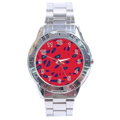 Red Neon Stainless Steel Analogue Watch