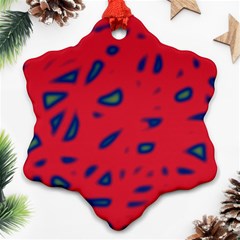 Red Neon Snowflake Ornament (2-side)