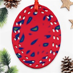 Red Neon Ornament (oval Filigree)  by Valentinaart