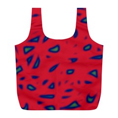 Red Neon Full Print Recycle Bags (l)  by Valentinaart