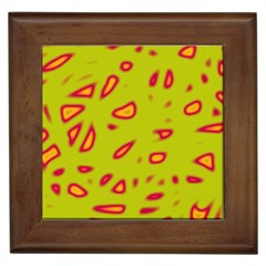 Yellow Neon Design Framed Tiles