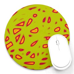 Yellow Neon Design Round Mousepads