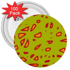 Yellow Neon Design 3  Buttons (100 Pack) 