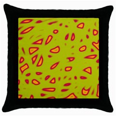 Yellow Neon Design Throw Pillow Case (black)