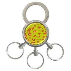 Yellow Neon Design 3-ring Key Chains