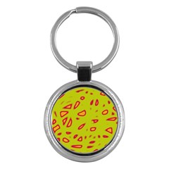 Yellow Neon Design Key Chains (round) 