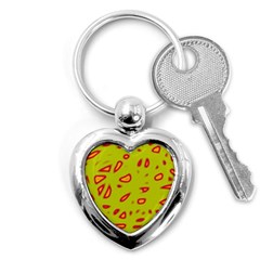 Yellow Neon Design Key Chains (heart) 