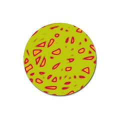 Yellow Neon Design Magnet 3  (round)