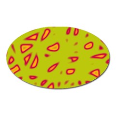 Yellow Neon Design Oval Magnet by Valentinaart