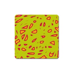 Yellow Neon Design Square Magnet