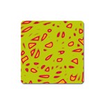 Yellow neon design Square Magnet Front