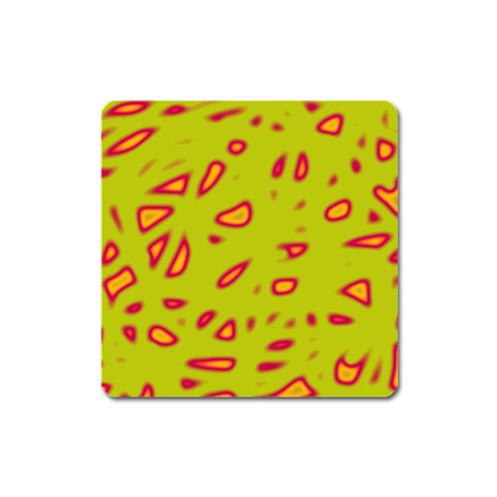 Yellow neon design Square Magnet