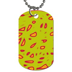 Yellow Neon Design Dog Tag (one Side) by Valentinaart