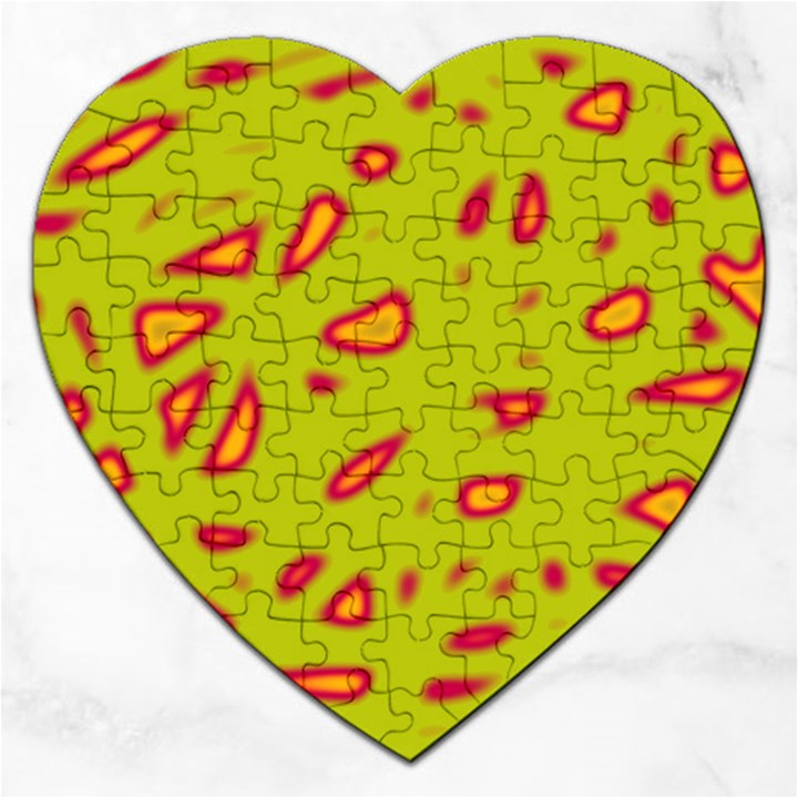 Yellow neon design Jigsaw Puzzle (Heart)