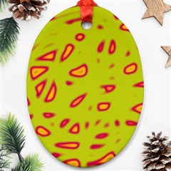 Yellow Neon Design Oval Ornament (two Sides)