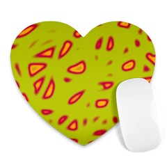 Yellow Neon Design Heart Mousepads by Valentinaart