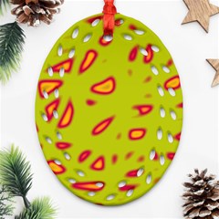 Yellow Neon Design Ornament (oval Filigree) 