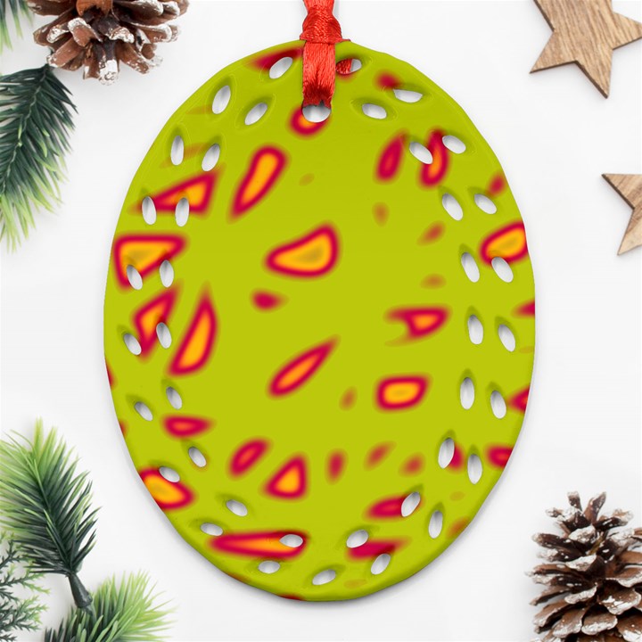 Yellow neon design Ornament (Oval Filigree) 