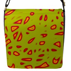 Yellow Neon Design Flap Messenger Bag (s) by Valentinaart