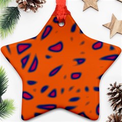 Orange Neon Ornament (star)  by Valentinaart