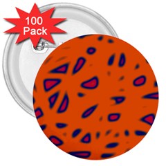 Orange Neon 3  Buttons (100 Pack) 