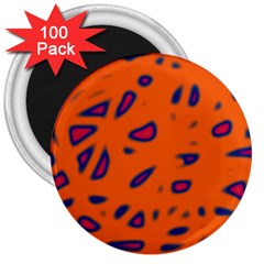 Orange Neon 3  Magnets (100 Pack)